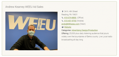 andrew kearney weeu ad sales image and contact info screenshot