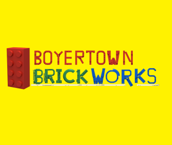 boyertown brick works logo made with lego bricks