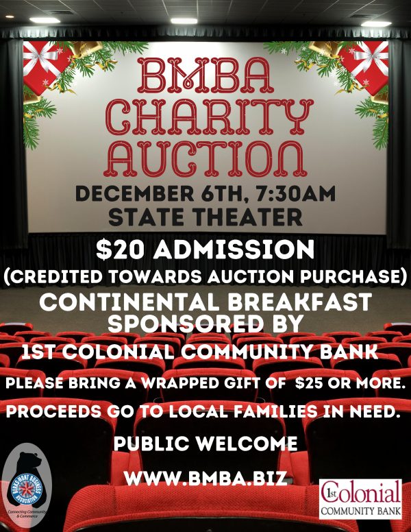 bmba charity auction flyer december 6th